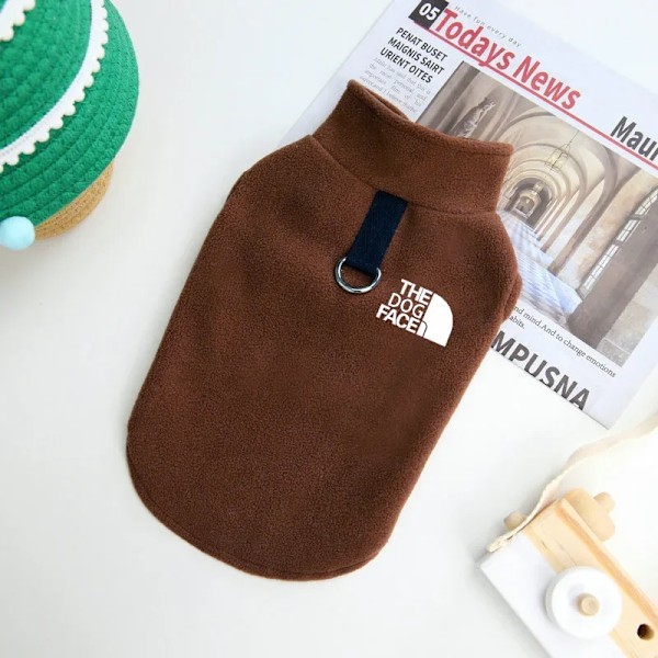 Lemmikkikoiran Vaatteet Takki Syksy Talvi Muoti Fleece Lämmin Pusero Liivi Pienille Chihuahua Bulldog Koirat Takit Asut Tarvikkeet Ruskea Brown S (1.25-2kg)