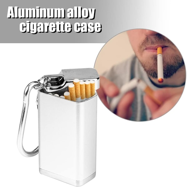 2 fickaskkoppar, miniaskkopp med nyckelring och lock, aluminium