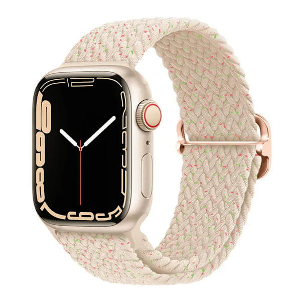 Flettet løkke for Apple Watch Rem 44mm 40mm 45mm 41mm 42mm 38mm 49mm Elastisk Solo armbånd iWatch series 9 se 7 5 6 Ultra2 Band 54.Millet farge 54. Millet color 38mm 40mm 41mm