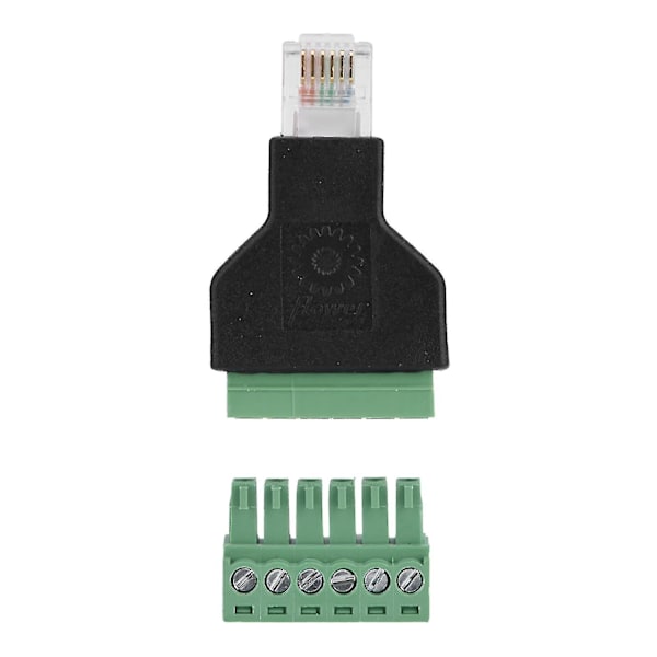1st Ethernet Rj12 6p6c hane till 6-stifts skruvterminal adapterkontakt