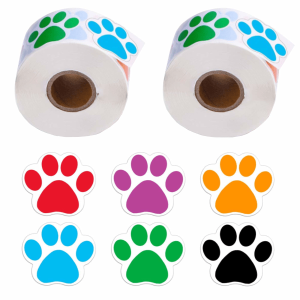 2 Rolls Dog Paw Bear Paw Labels Stickers/Car Stickers Wall S