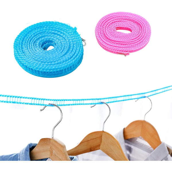 Washing line, nylon, portable travel washing line, camping washing line, pieces, pink, blue