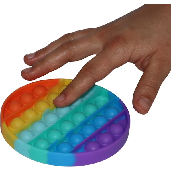 Play silikon fidgetleksak ca 12 cm rund, pop it anti-stress fingerleksak, bubbla tryck leksak för stressreducering, skicklighetsspel för barn och vuxna