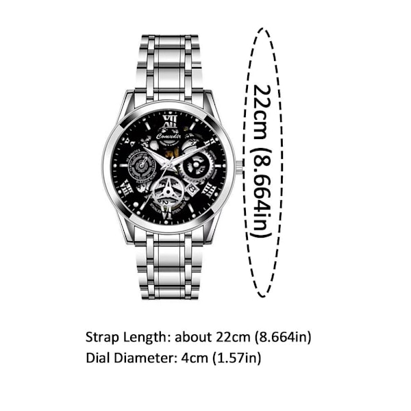 Herreur Quartz Urværk Business Ur Automatisk M Black One size