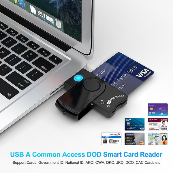 Bärbar 360 graders rotation multifunktionell USB smartkortsläsare för Windows (32/64 bitar) Xp Vista /7 /8 /10,mac Os