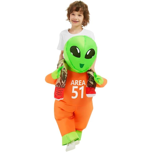 Inflatable Costume for Kids Alien Costume Boys Girls Funny Blow up Halloween Costume for Halloween Fancy Party Cosplay