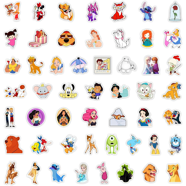 100 Disney-hahmoa sisältävää tarraa