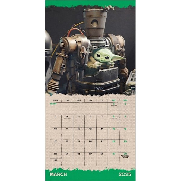 Star Wars The Mandalorian 2025 Kvadratisk Grogu Väggkalender 30cm Flerfärgad Multicoloured 30cm x 30cm
