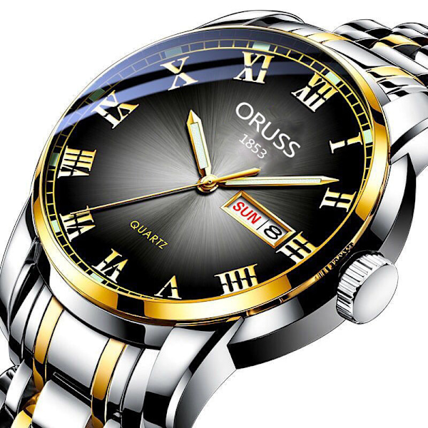 Automatisk Mekanisk Klocka Herr Kalender Självlysande Vattentät Rund Vanligt Glas Spegel Armbandsur {GKS} Roman red noodles