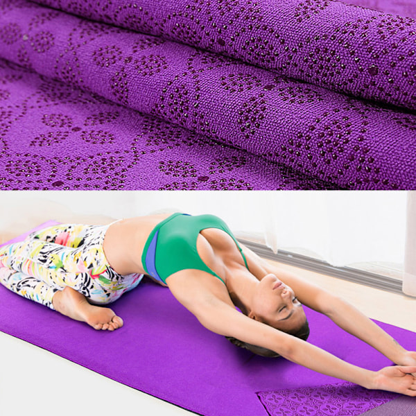 Yoga Håndklæde Yoga Måtte Stof Svedabsorberende Skridsikkert Tæppe purple