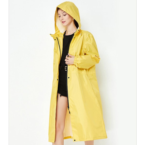 Trendy vindjakke regnjakke, let og åndbar, ensfarvet gul yellow L