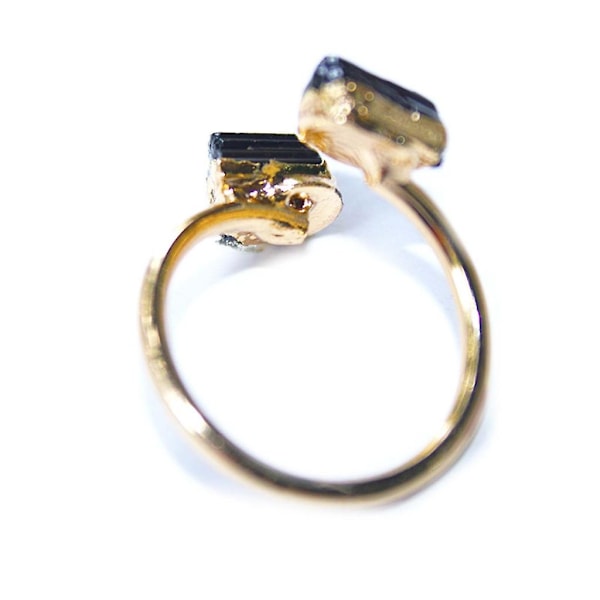 Svart Turmalin Fingerring - Perfekt födelsedagspresent i oktober till henne