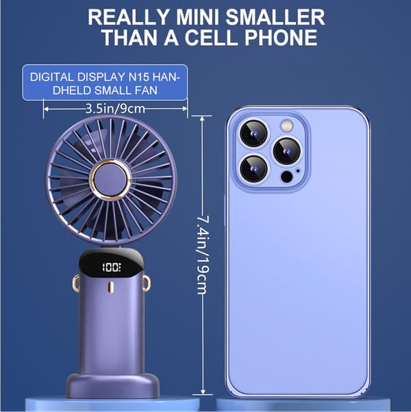 Håndblæser - Genopladelig Bærbar USB-blæser blue