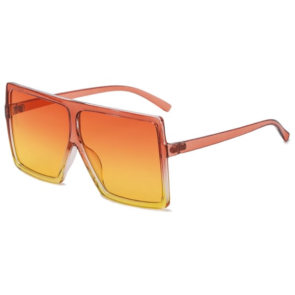 Fyrkantiga överdimensionerade solglasögon för kvinnor Män Mode Flat Top Stora svarta ramskärmar