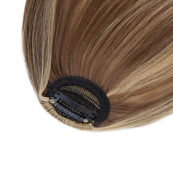 Clip-in Hår Bangs Extensions Fransk Hår Bangs Stilig Hår Bangs Hårstykker medium brun & mørk blond mediumbrown & darkblonde mediumbrown & darkblonde 28cm