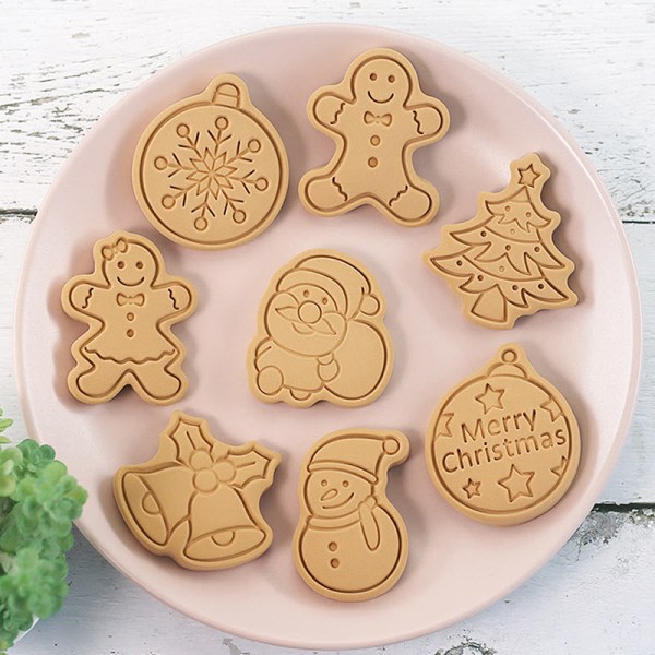 8ST Christmas Cookie ter Set Christmas Baking Snowflake Biscui