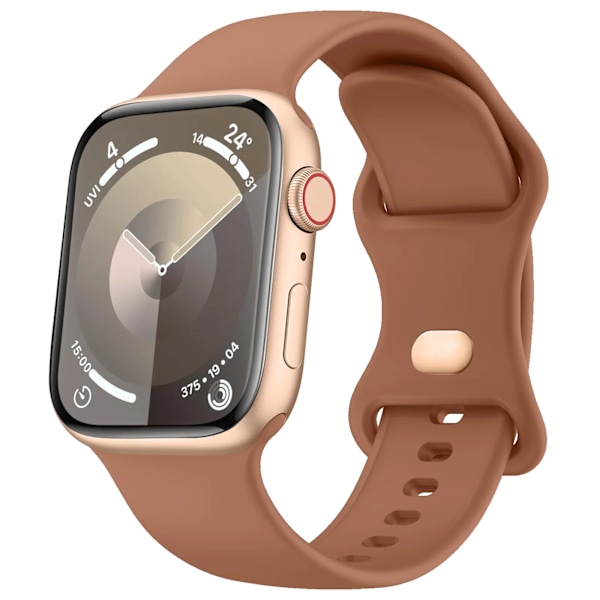 Mjuk Silikonarmband för Apple Watch 8 7 6 5 4 3 SE Armband för IWatch Ultra 49mm 45mm 41mm 40mm 44mm 38mm 42mm klocka Brown