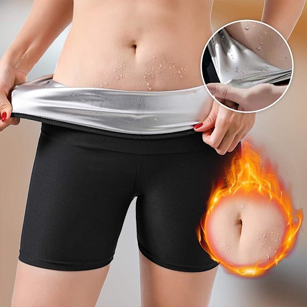 2-i-1 Bastubyxor för Kvinnor Träning Viktminskning Slimmande Byxor Tränings Tights Bastu Sweatpants