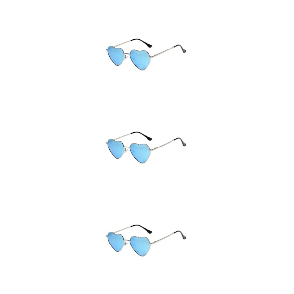 1/2/3/5 hjärtformade guldmetallram och Tac-lins för stilren silverram himmelsblå[GKS] silver frame skyblue 3Set