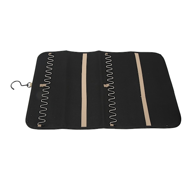 Rejse Smykke Organizer Foldbar Nylon Rejse Smykke Opbevaringspose til Halskæder Øreringe Ringe Sort