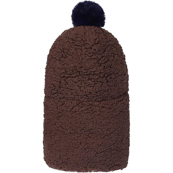 1. Kaffe (58-60 cm) Barn Pojker Jenter Vinterlue Fleece 3 i 1 Beani