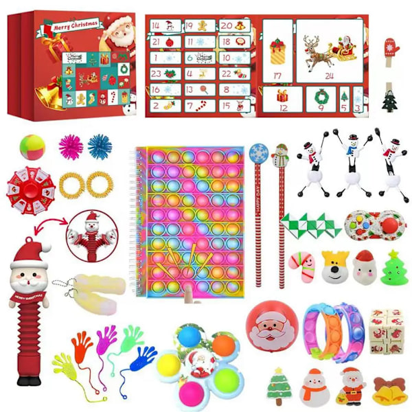 Christmas Advent Calendar 2023 Sensory Fidget Toys Xmas Blind Box 24 Days Countdown New Year Surprise Gift for Kids Boys Girls