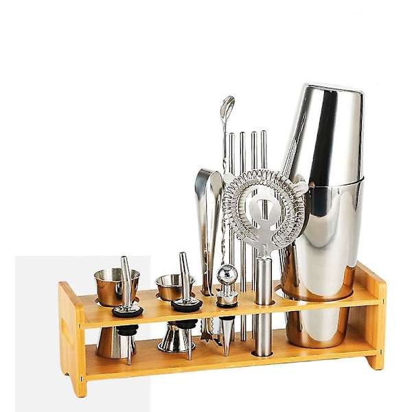 Cocktail Shaker Sett, 13 deler i rustfritt stål Boston Shaker