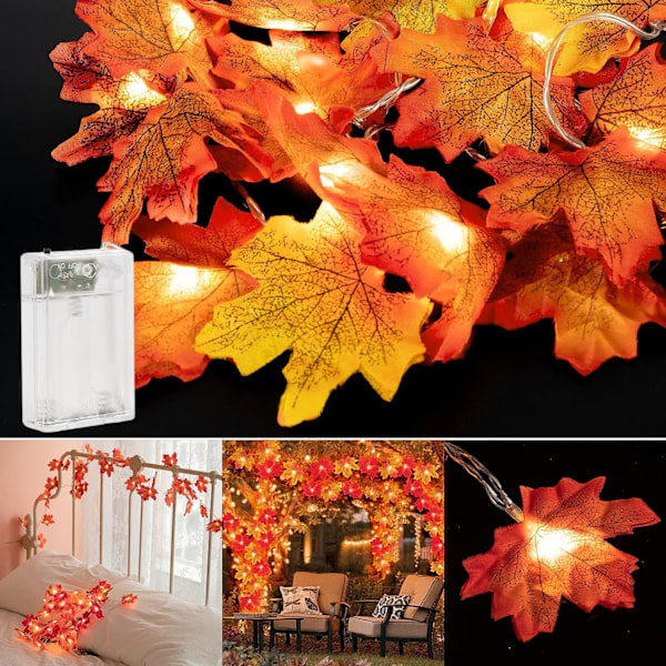 Autumn Decorations Maple Leaf Light, 4.5M 30 LED Autumn Home De