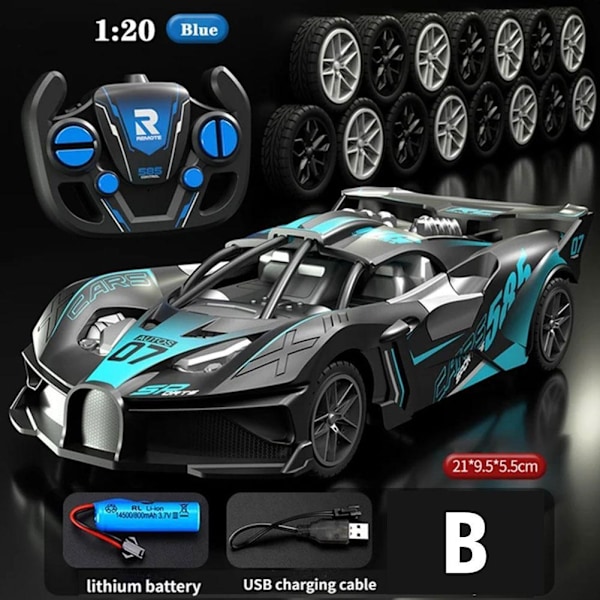 Radiostyrt bil for barn, høyhastighets racerbil med driftfunksjon, Appeara leketøy W blue 21*9.5*5.5cm