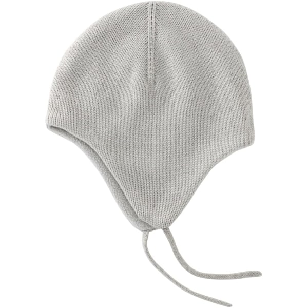 Racy Baby Toddler Earflap Beanie för pojkar flickor barn fleecefodrad vinter stickad mössa ljusgrå 4-8 år