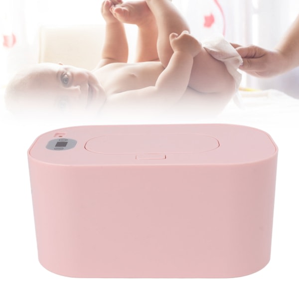 Baby Wipe Warmer USB konstant temperatur Bärbar Wipe Heater Temperaturjustering Warm Keeper Dispenser 5V Rosa