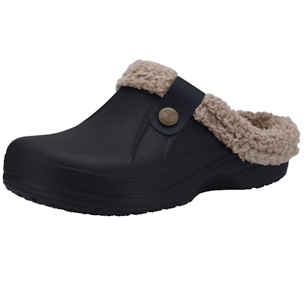 Eyriphy Mænds Clogs Sko Varm Plush Indendørs Tøfler Ikke-Slip Vandafvisende Vinter Bomuld Slides Fluffy Pels Soveværelse Tøfler Til Mænd Grøn Green 37-38(9-9.2 inch)