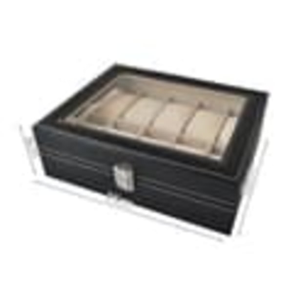 Klockbox med 10 Fack - Svart