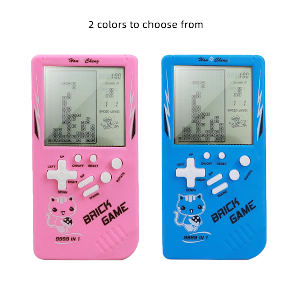 Klassinen nostalginen suuri näyttö, Tetris-pelikonsoli, elektroninen lelu lasten pulmapeliin, valmista kaksi nro 5 -paristoa itse 1pc