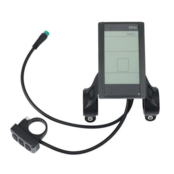 Protocol 2 El-sykkel Display 24v 36v 48v Lcd S830 Display Med USB Vanntett Tilkobling black