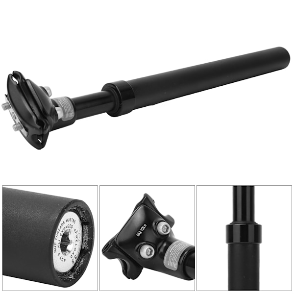 SPS-405 Cykel Aluminium Legering Sadelpind med Affjedring til Mountainbike 27MM Sort 0.6
