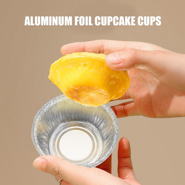 150 st Aluminiumfolie Cupcake Cups Ramekin Muffins Bakning Cups, Engångs Muffin Liners, Ramekin Ho