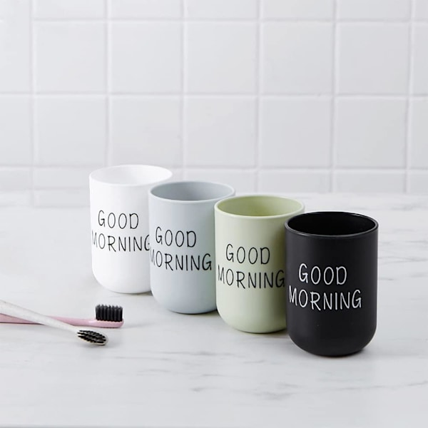 4 stk. Badeværelsesglas, Ubrækkelige Genanvendelige Tandbørsteholdere