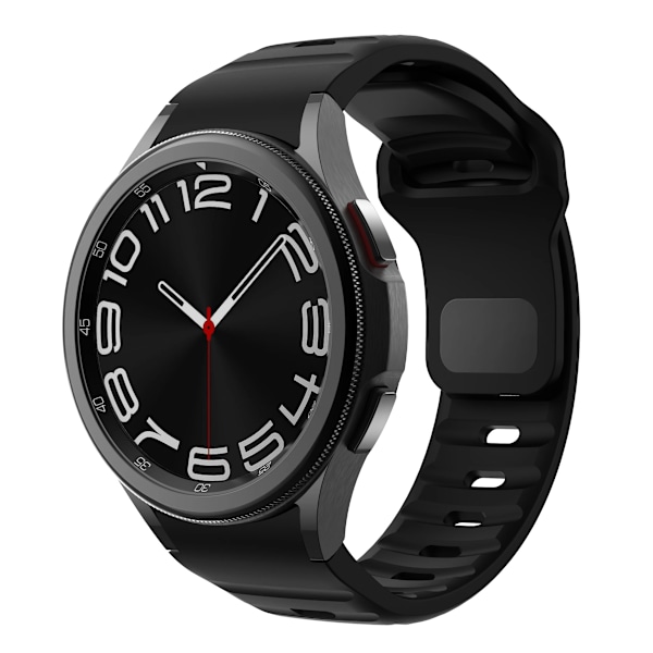 Silikonarmband för Samsung Galaxy Watch 6 Classic 47mm 43mm/4 classic 46mm 42mm Armband Galaxy Watch 5/5pro 45mm/4/6 40mm 44mm Svart Black galaxy watch 6 44mm