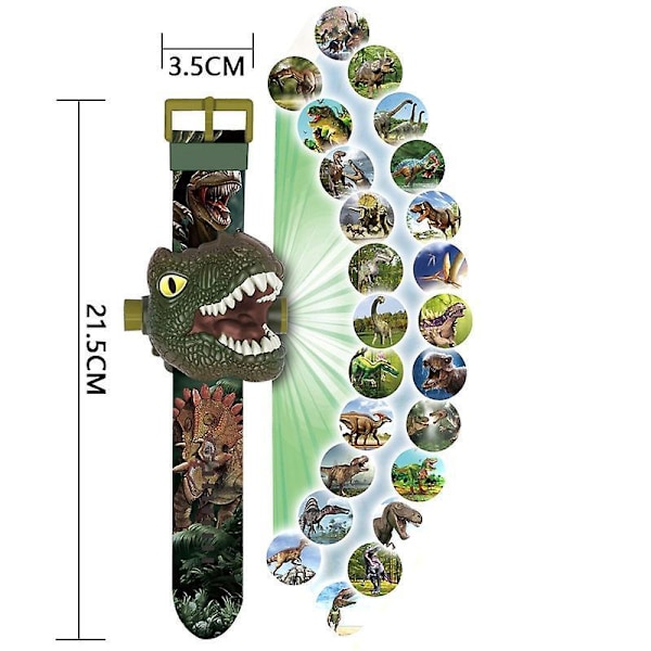 Børne Dinosaur Haj Ur Projektor Nat Læringslegetøj Lommelygte Sove Lommelygte Legetøj Gave Dinosaur Watch