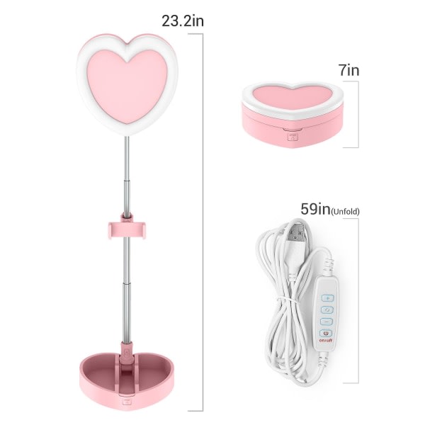 Selfie Heart Type Light, LED Light Heart Type Light Charging Fill Light