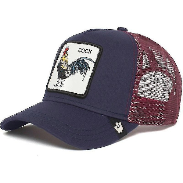 Aikuisille musta pantteri verkkolippis kesäbaseball-lippis trucker-lippis W-WELLNGS Rooster - navy