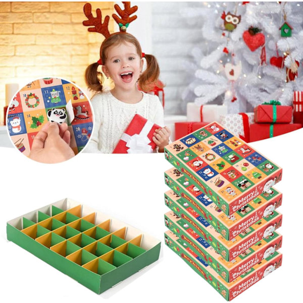 Julkalender med överraskningsboxar, 5 st Tomma Julkassar, DIY God Jul Överraskningsgåva Tomma Boxar