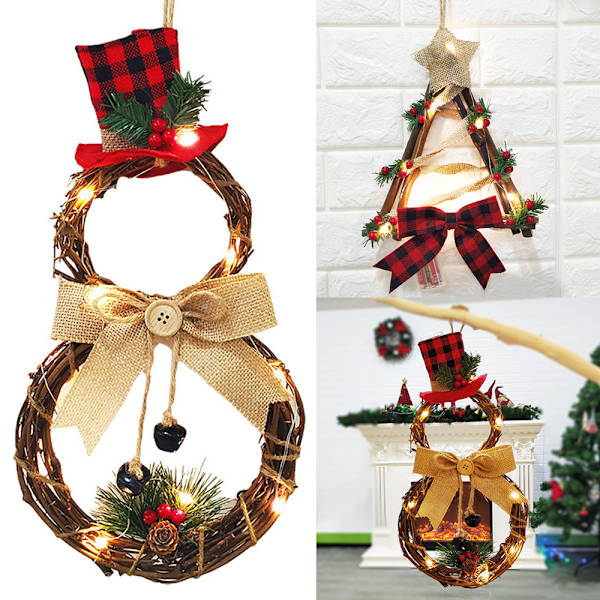 Joulukranssi Koti Sisustus Led Valot Garland Rattan A