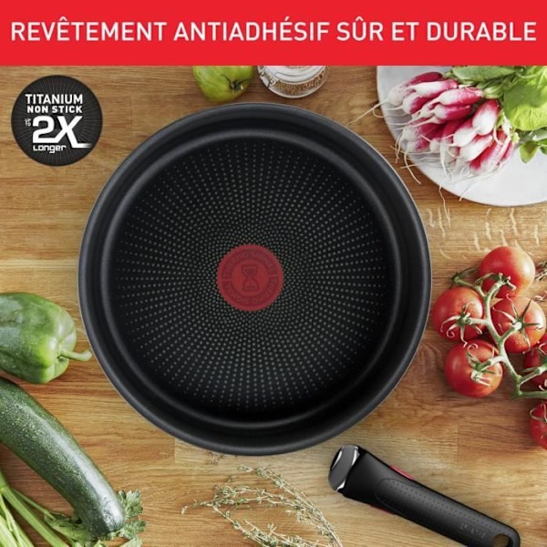 TEFAL INGENIO Køkkenudstyrssæt 10 dele, Stegepander, Gryder, Induktion, Rustfrit stål, Non-stick belægning, Emotion L897AS04