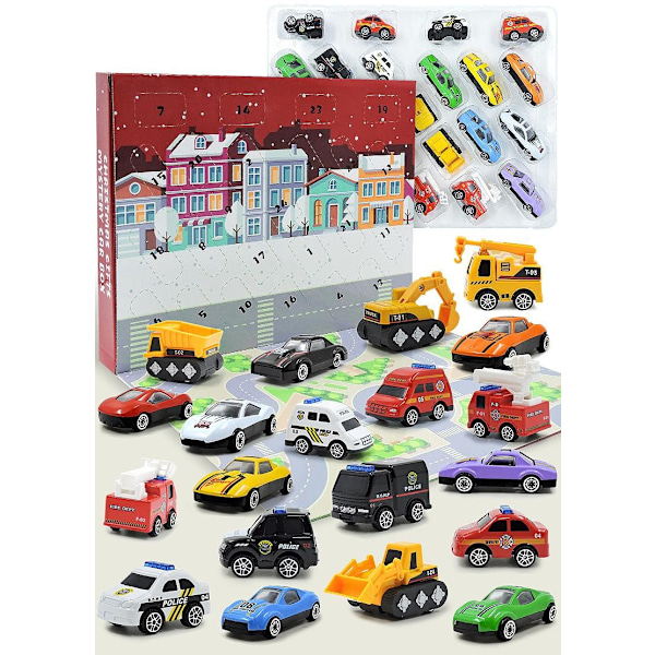 Julekalender Biler - Adventskalender med legetøjsbiler Multicolor multifärg