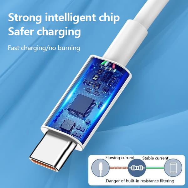 120W 10A Typ C Snabbladdningskabel Datakabel Snabbladdning USB Type c 1.5m