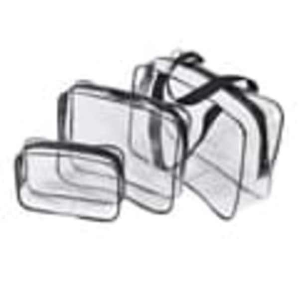 Transparent makeup taske, 3-pak