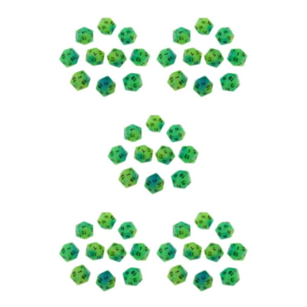 1/2/5 10 kpl valaisevia monisivuisia noppia Noctilucent D20 -setti Sininen+Vihreä 10 kpl [GKS] Blue+Green 10 Pcs 5Set