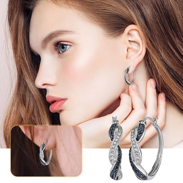 HHL örhängen Europeiska och amerikanska tvåfärgade örhängen Mode diamantörhängen för kvinnor, matchande örhängen